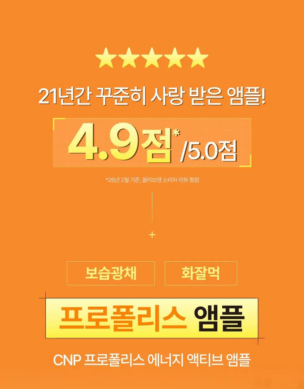 [보습광채/화잘먹앰플] 차앤박 프로폴리스 에너지 액티브 앰플 30ml 2입 기획 (+15ml) 상세페이지 3